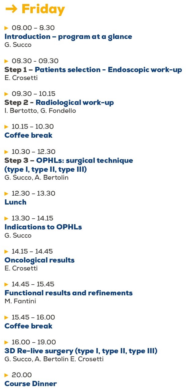 OPHLs Turin 2025 Program Friday 01